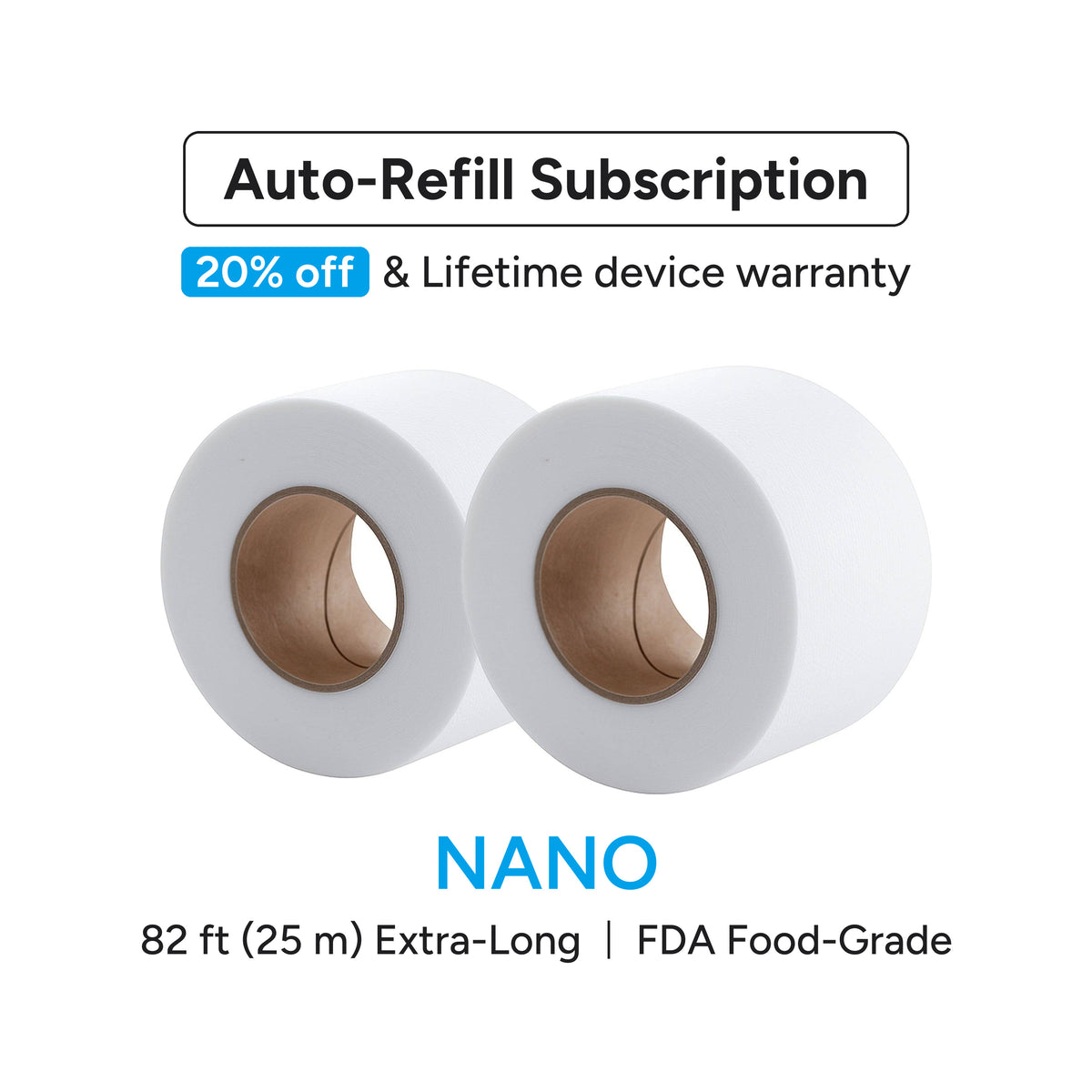 Two N-Clear Nano fleece rolls for Auto-Refill delivery