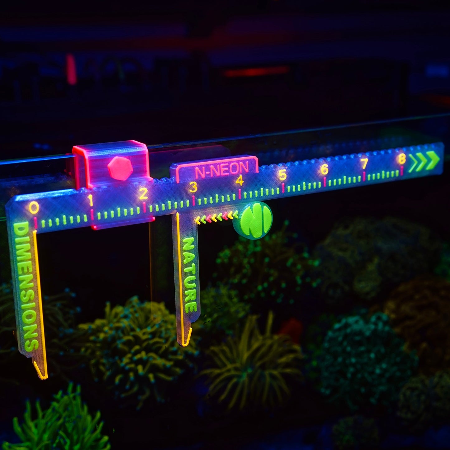 N-Neon Fluorescent Coral & Fish Caliper
