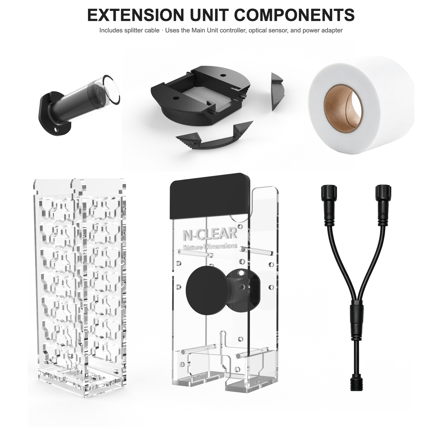 N-Clear M Extension Unit components including splitter cable