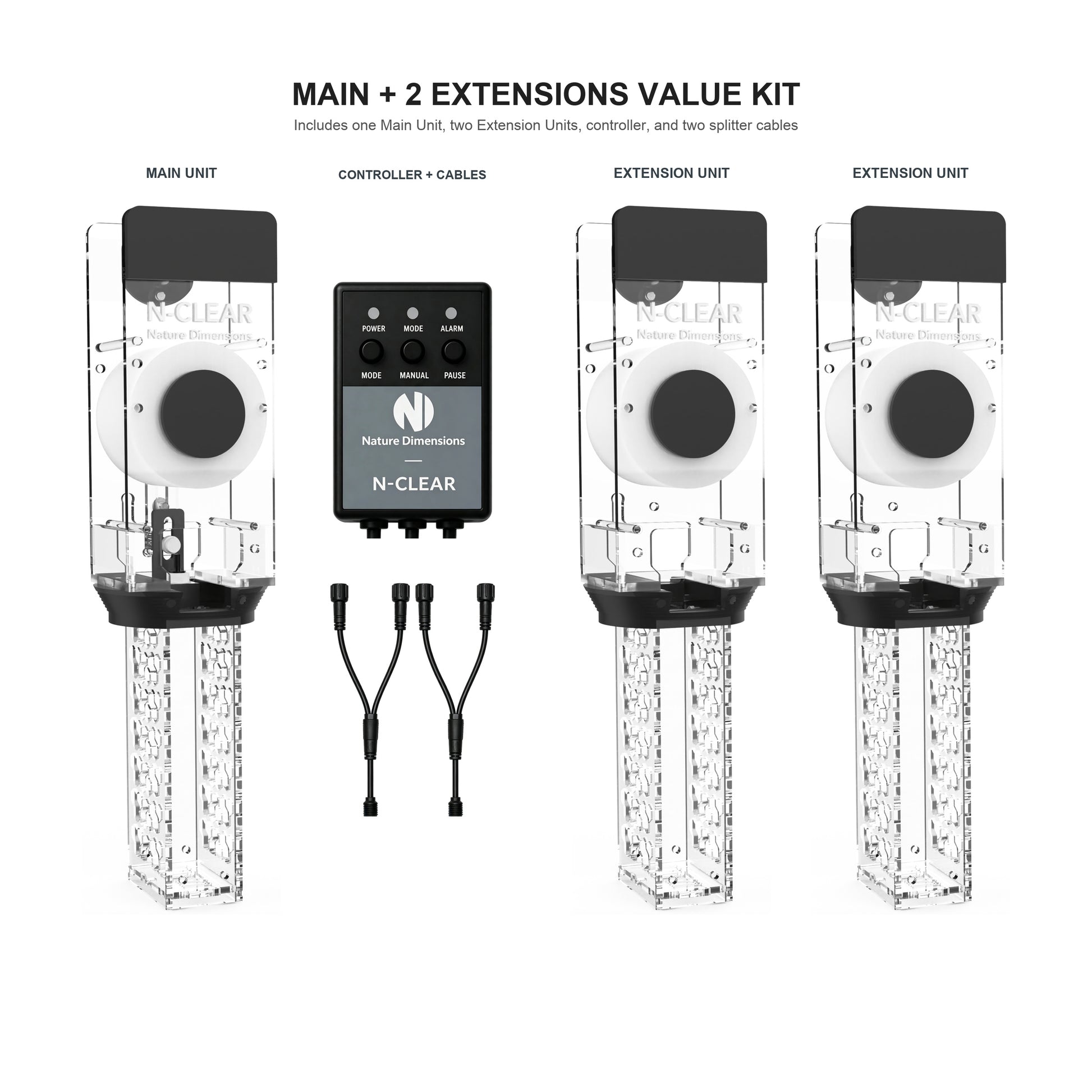 N-Clear M Main plus two Extensions Value Kit with controller and two splitter cables