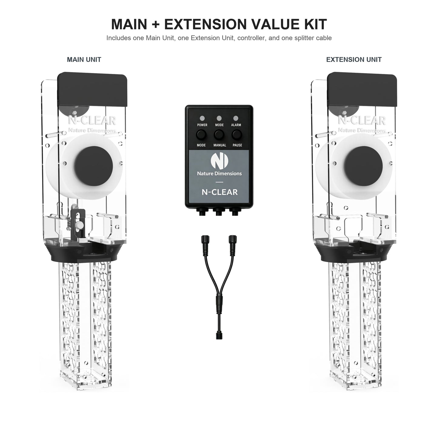 N-Clear M Main plus Extension Value Kit with controller and one splitter cable