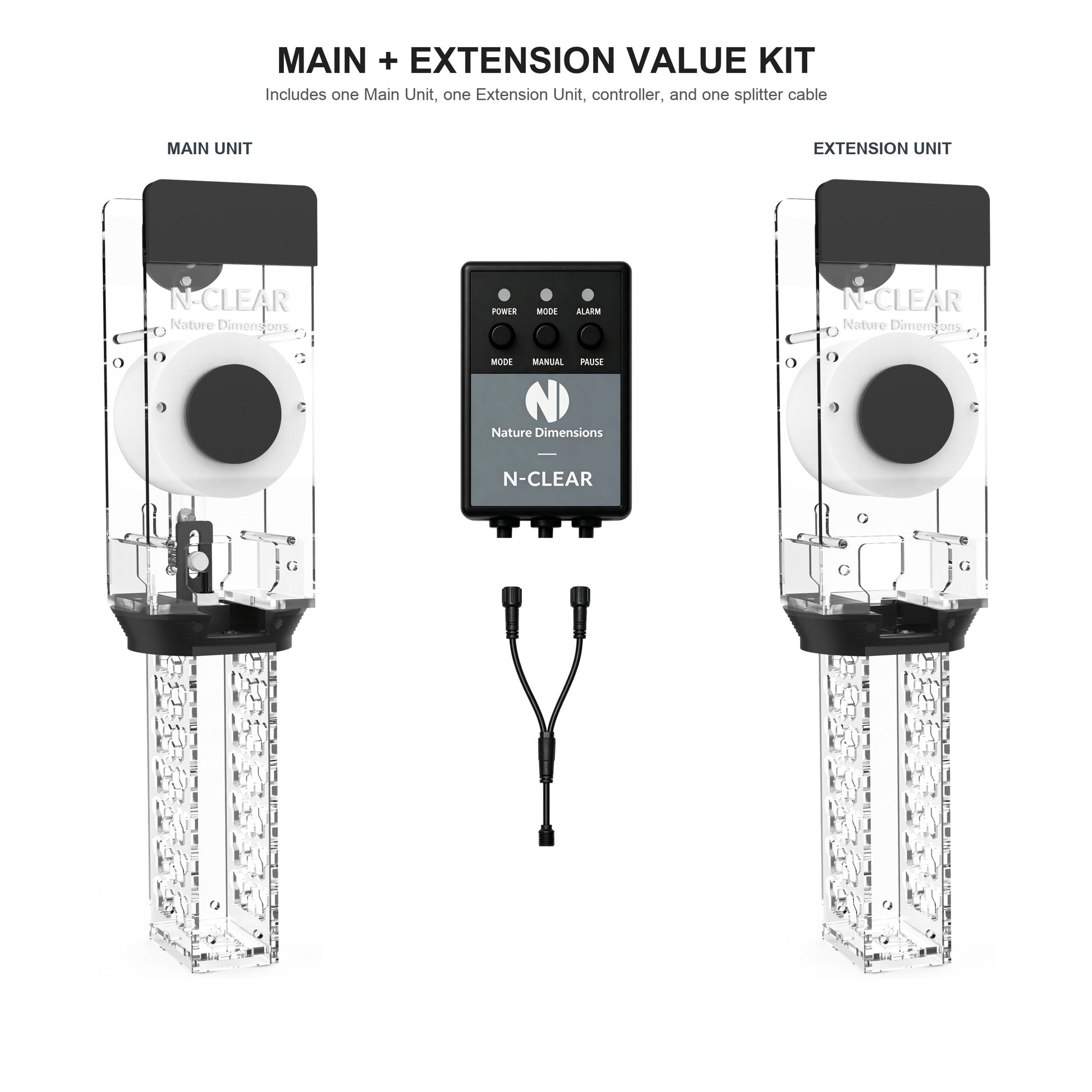 N-Clear M Main plus Extension Value Kit with controller and one splitter cable