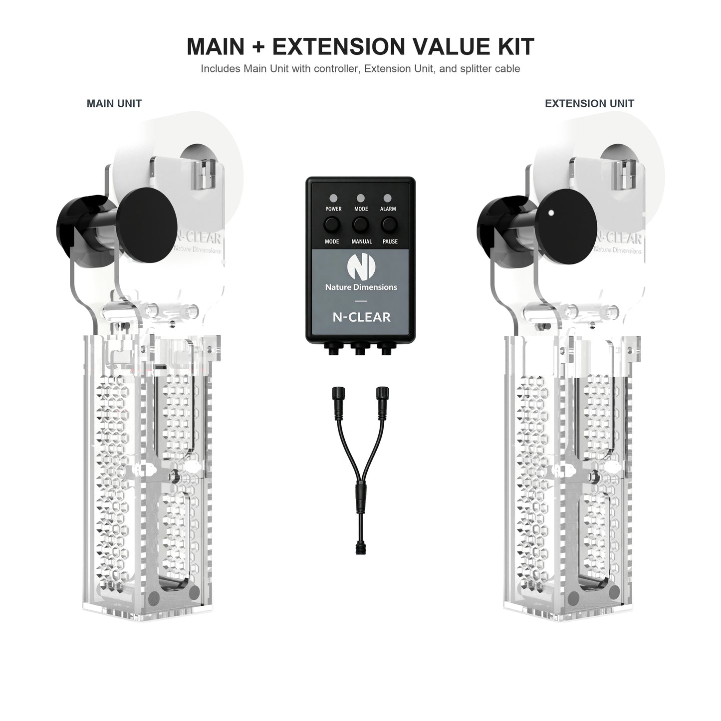 N-Clear Nano Main plus Extension Value Kit with controller and splitter cable