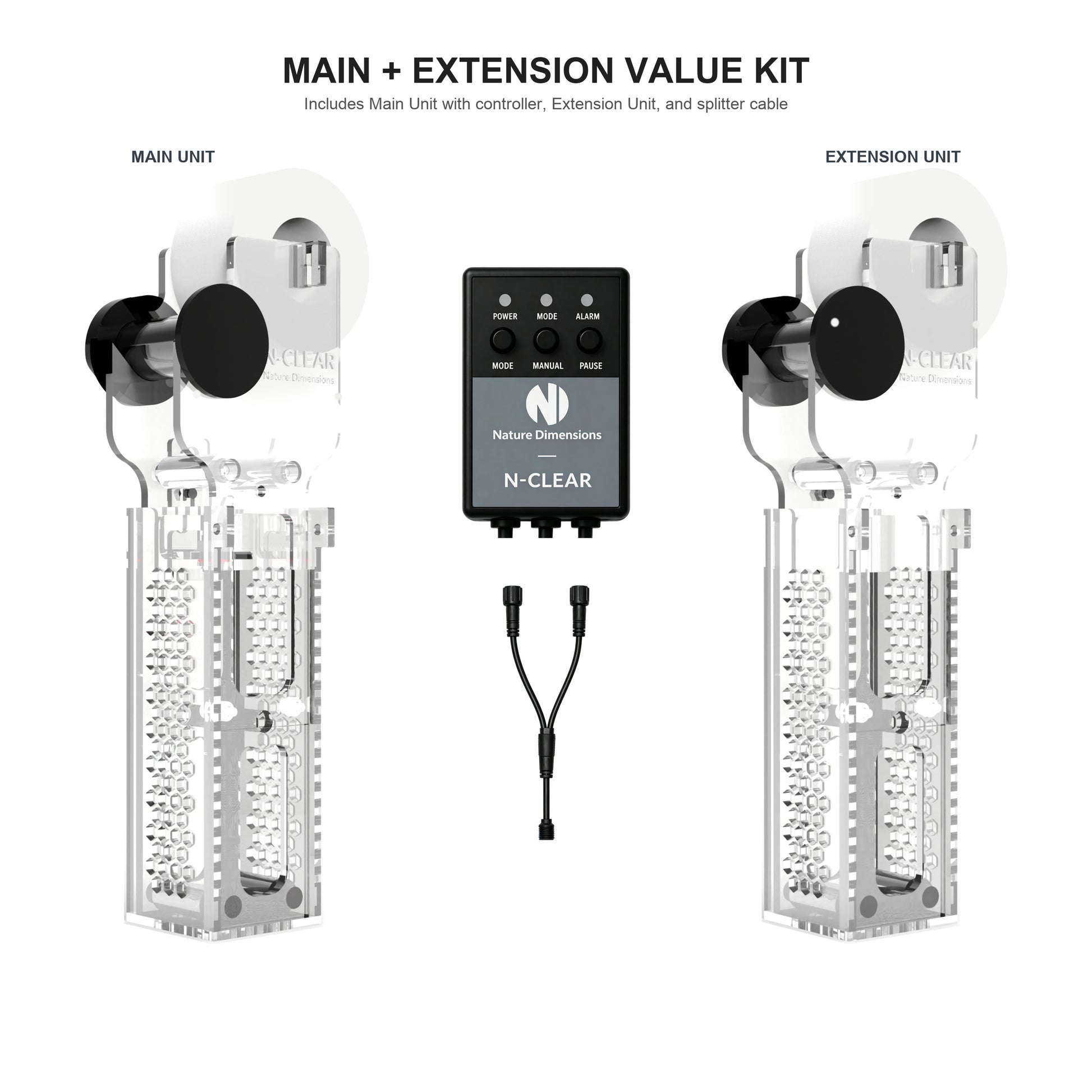 N-Clear Nano Main plus Extension Value Kit with controller and splitter cable